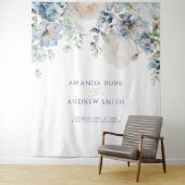 Elegante Hydrangea & Roos Tapijt Wandkleed (In situ)