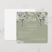 Elegante Hydrangea Sage Bruidsdouche Kaart (Voorkant / Achterkant)