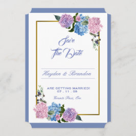 Elegante Hydrangea Save The Date kaart