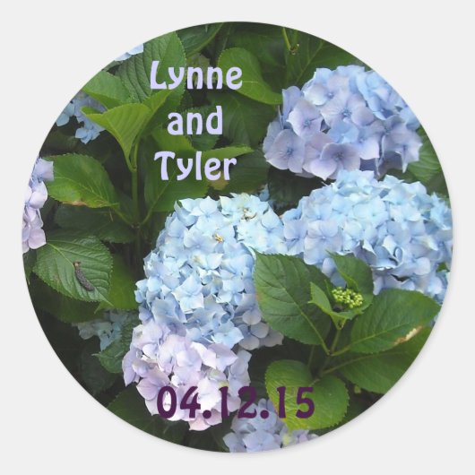 Elegante Hydrangea Save the Date Ronde Sticker (Voorkant)