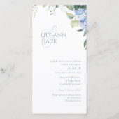 Elegante Hydrangea Trouw Uitnodiging Plat Kaart (Voorkant)