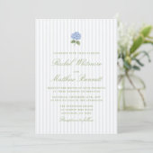 Elegante Hydrangea Trouwuitnodiging Kaart (Staand voorkant)