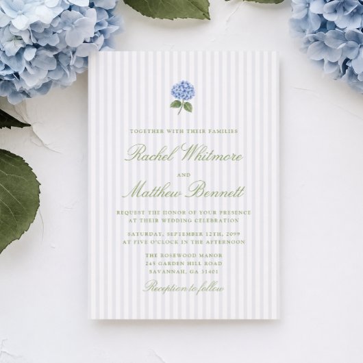 Elegante Hydrangea Trouwuitnodiging Kaart