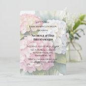 Elegante Hydrangea Waterverf Bruidsmeisjes Lunch Kaart (Staand voorkant)