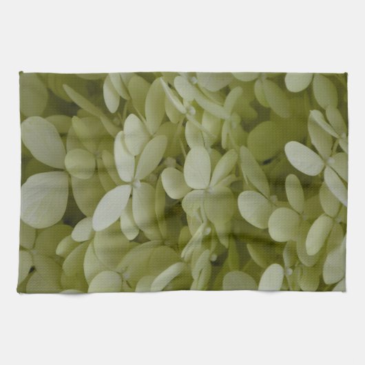 Elegante Hydrangeas Celadon Groene Bloemen Theedoek (Horizontaal)