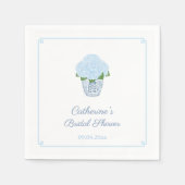 Elegante Hydrangea's Gemberpot Baby Shower Feestje Servet (Voorkant)