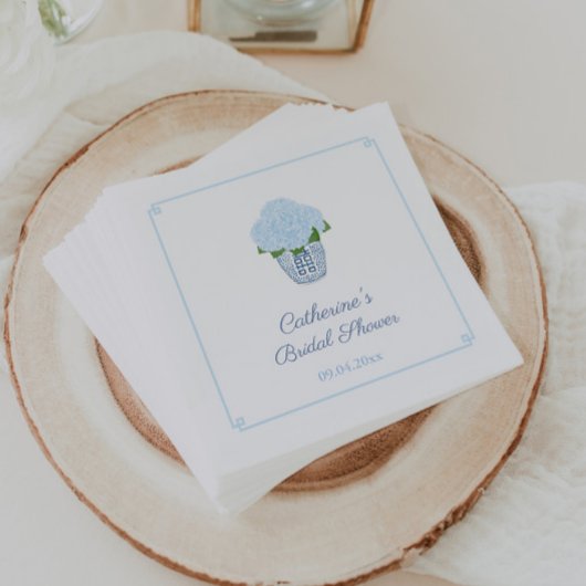 Elegante Hydrangea's Gemberpot Baby Shower Feestje Servet