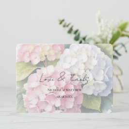 Elegante Hydrangea's in waterverf Bedankkaart
