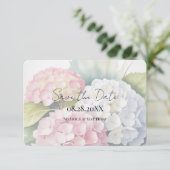 Elegante Hydrangea's in waterverf Save The Date (Staand voorkant)