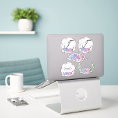 Elegante Hydrangeas | Kransen | Monogram | Letter Sticker (Laptop op bureau)