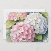 Elegante Hydrangea's Watercolor Oefendiner Kaart (Achterkant)