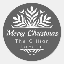 Elegante hygge vrolijke kerst ronde sticker