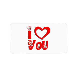 Elegante I Love You Worpillow Minimalistische Ro Etiket