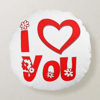 Elegante I Love You Worpillow | Minimalistische Ro Rond Kussen