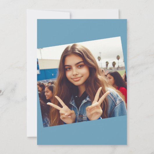 Elegante Ice Blue Quinceañera uitnodiging (Achterkant)