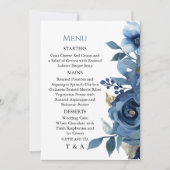 Elegante Ice Blue Winter Bloemen Menu Uitnodiging (Voorkant)