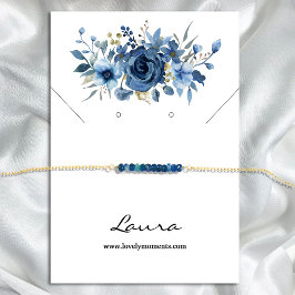 Elegante Ice Blue Winter Floral Stud Oorbel Visitekaartje