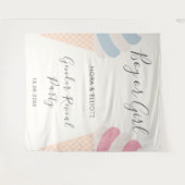 Elegante Ice Cream Pastel Gender Reveal Wandkleed (Voorkant (horizontaal))