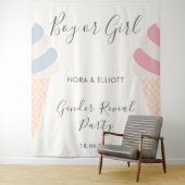 Elegante Ice Cream Pastel Gender Reveal Wandkleed (In situ)