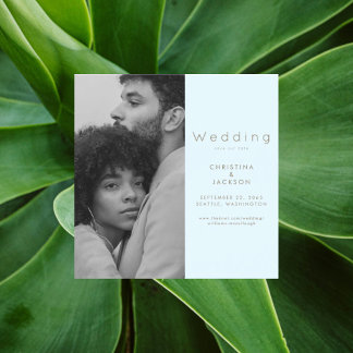 Elegante Icy Blue foto Sla de datum op Magnetische Uitnodiging