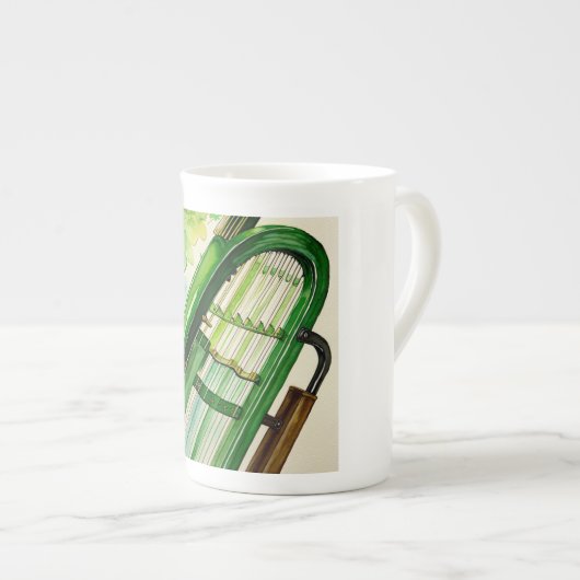 Elegante Ierse Harp Cup - Keltische muziek & erfgo Porselein Kop (Voorkant rechts)