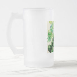 Elegante Ierse Harp Frosted Stein - Keltische muzi Matglas Bierpul