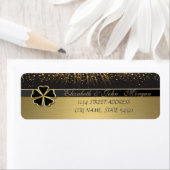 Elegante Ierse Schamrock ,Goud Adreslabel Etiket (Insitu)