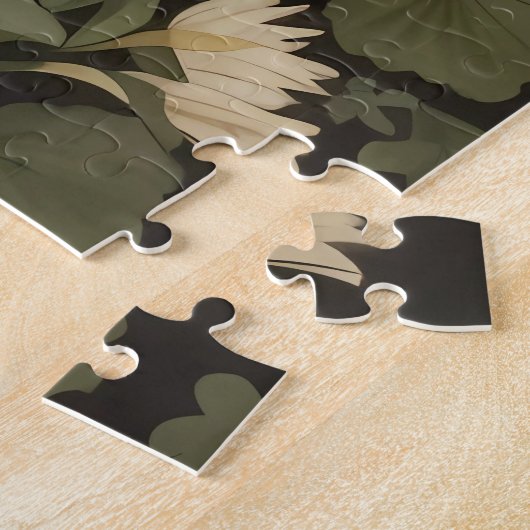 Elegante Ierse wolfshond met shamrocks Legpuzzel (Zijkant)