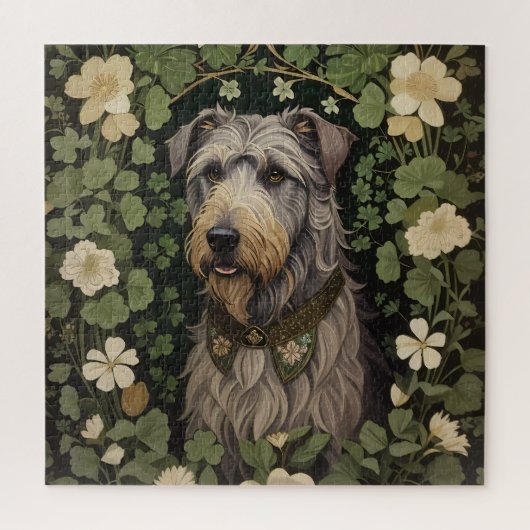 Elegante Ierse wolfshond met shamrocks Legpuzzel (Verticaal)