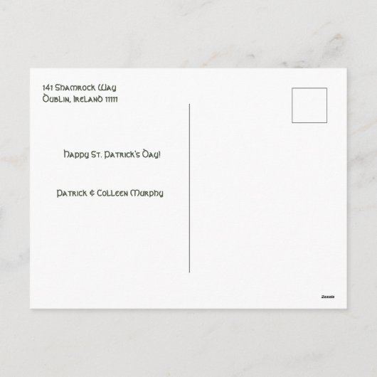 Elegante Ierse zegen met Keltische Shamrock Border Feestdagenkaart (Achterkant)