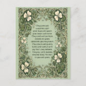 Elegante Ierse zegen met Keltische Shamrock Border Feestdagenkaart (Voorkant)