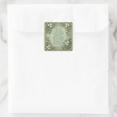 Elegante Ierse zegen met Keltische Shamrock Border Vierkante Sticker (Tas)