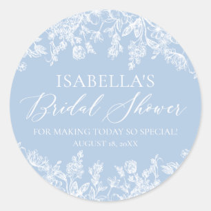Elegante Iets Blues Vintage Bruidsfeest Ronde Sticker