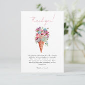 Elegante Ijs Bloem Bruiloft Borrel Bedankkaart (Staand voorkant)