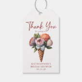 Elegante Ijs Bloemachtige Bruiloftsdankjeshouder Cadeaulabel (Voorkant)