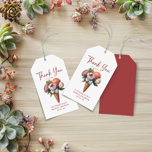 Elegante Ijs Bloemachtige Bruiloftsdankjeshouder Cadeaulabel
