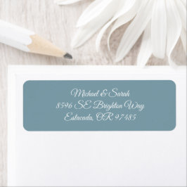 Elegante Ijsblauw Bruiloft Retouradres Etiket