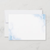 Elegante Ijsblauwe Ivoren Roos Bloemen Bruiloft RSVP Kaartje (Achterkant)