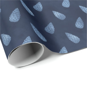 Elegante Ijsblauwe Kerst Dennenkegels Cadeau Cadeaupapier