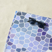 Elegante ijsblauwe mozaïek, modern strandlaken (In situ)