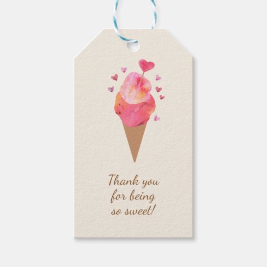 Elegante ijskegels Uniek Retro-geïnspireerd Cadeaulabel (Voorkant)