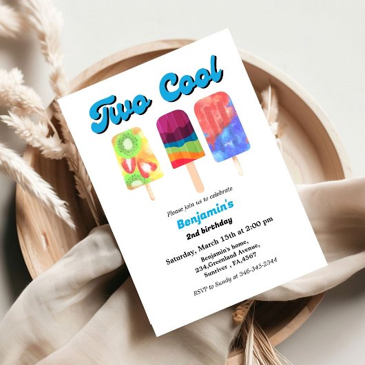 Elegante ijslolly twee koele verjaardagsfeestje kaart