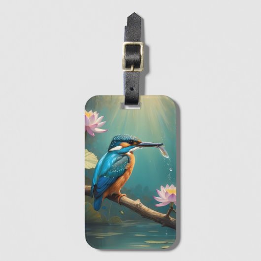 Elegante ijsvogel bagagelabel (Voorkant (verticaal))