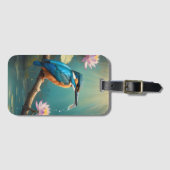 Elegante ijsvogel bagagelabel (Voorkant (horizontaal))