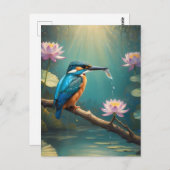 Elegante ijsvogel briefkaart (Voorkant / Achterkant)