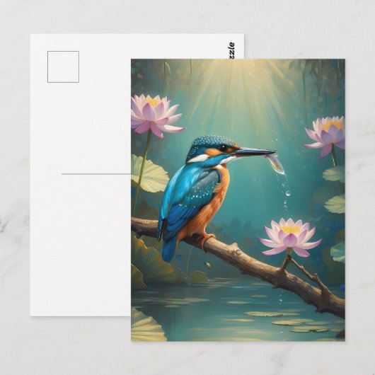 Elegante ijsvogel briefkaart (Voorkant / Achterkant)