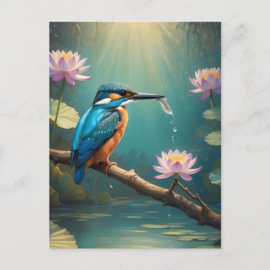 Elegante ijsvogel briefkaart (Voorkant)