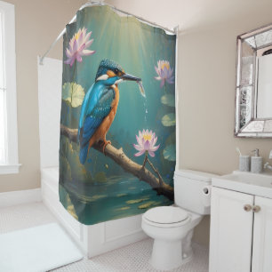 Elegante ijsvogel douchegordijn