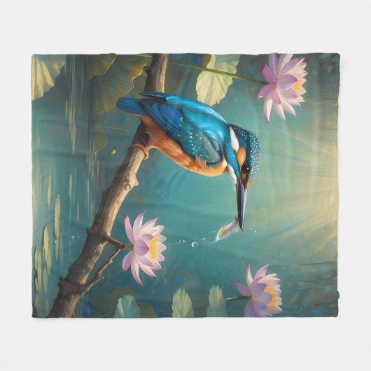 Elegante ijsvogel fleece deken (Voorkant (Horizontaal))