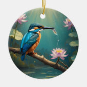 Elegante ijsvogel keramisch ornament (Voorkant)